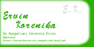 ervin korenika business card